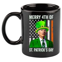 Merry 4th Of St Patrick's Day Joe Biden Leprechaun Hat 11oz C Handle Ceramic Mug
