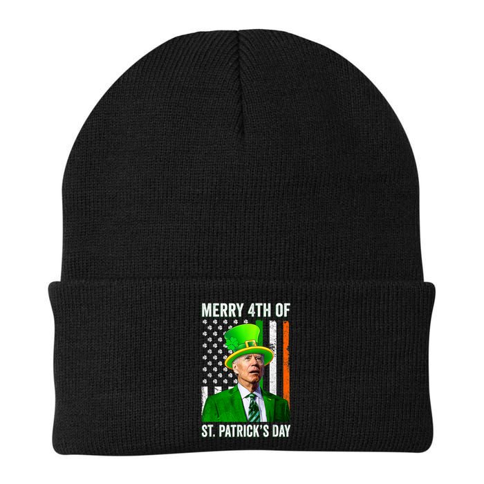 Merry 4th Of St Patrick's Day Joe Biden Leprechaun Hat Beanie