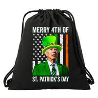 Merry 4th Of St Patrick's Day Joe Biden Leprechaun Hat Drawstring Bag