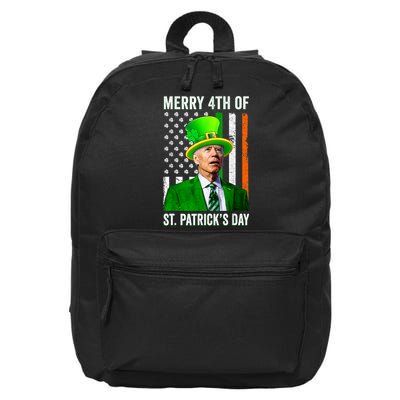Merry 4th Of St Patrick's Day Joe Biden Leprechaun Hat 16 in Basic Backpack