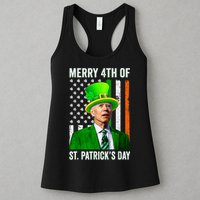 Merry 4th Of St Patrick's Day Joe Biden Leprechaun Hat Womens Tank Top