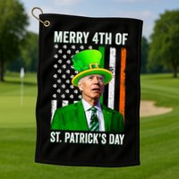 Merry 4th Of St Patrick's Day Joe Biden Leprechaun Hat Golf Towel