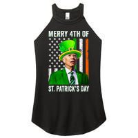 Merry 4th Of St Patrick's Day Joe Biden Leprechaun Hat Women's Perfect Tri Rocker Tank