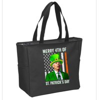 Merry 4th Of St Patrick's Day Joe Biden Leprechaun Hat Zip Tote Bag