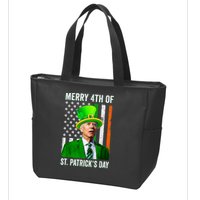 Merry 4th Of St Patrick's Day Joe Biden Leprechaun Hat Zip Tote Bag