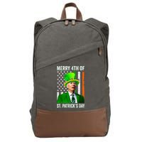 Merry 4th Of St Patrick's Day Joe Biden Leprechaun Hat Cotton Canvas Backpack