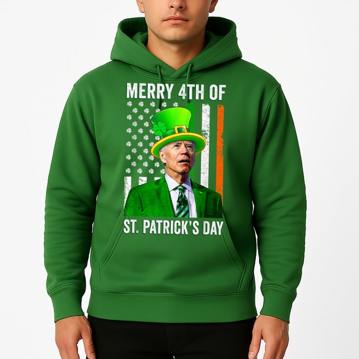 Merry 4th Of St Patrick's Day Joe Biden Leprechaun Hat Hoodie