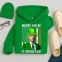 Merry 4th Of St Patrick's Day Joe Biden Leprechaun Hat Hoodie