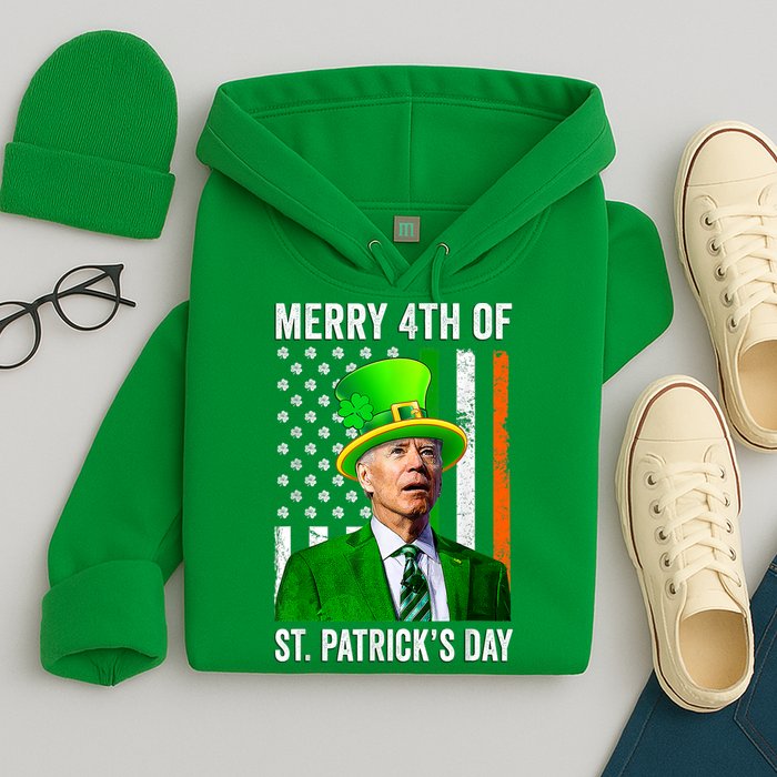 Merry 4th Of St Patrick's Day Joe Biden Leprechaun Hat Hoodie