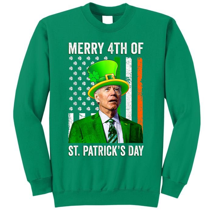 Merry 4th Of St Patrick's Day Joe Biden Leprechaun Hat Sweatshirt