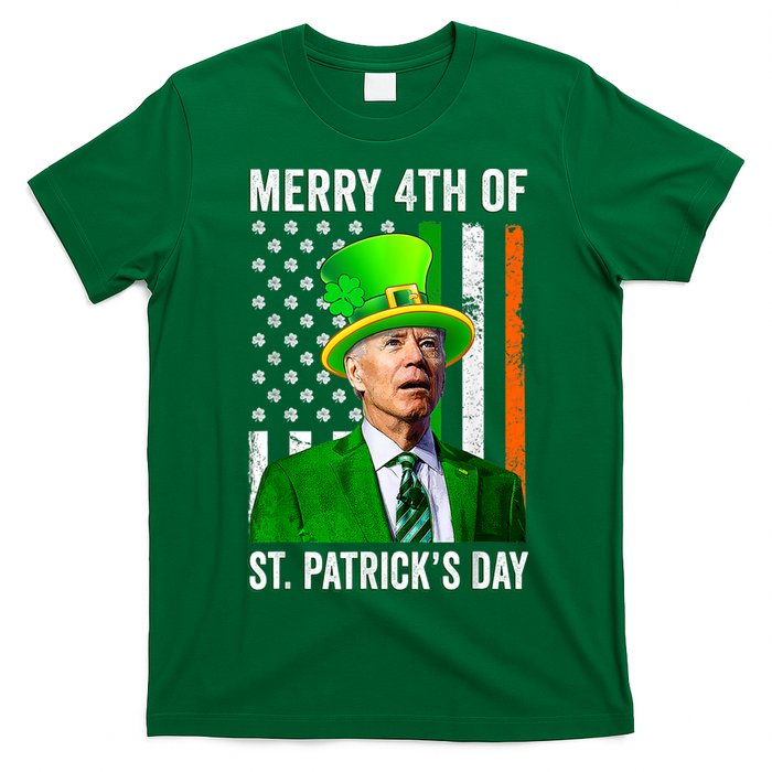 Merry 4th Of St Patrick's Day Joe Biden Leprechaun Hat T-Shirt