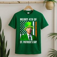 Merry 4th Of St Patrick's Day Joe Biden Leprechaun Hat T-Shirt
