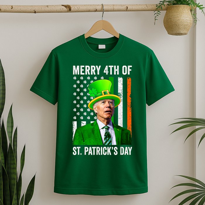 Merry 4th Of St Patrick's Day Joe Biden Leprechaun Hat T-Shirt