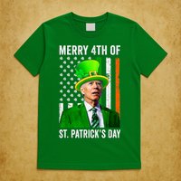 Merry 4th Of St Patrick's Day Joe Biden Leprechaun Hat T-Shirt
