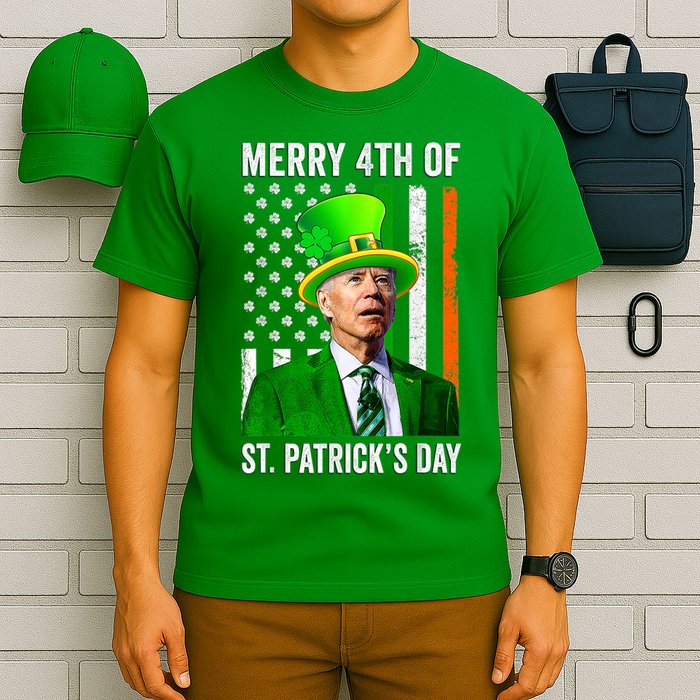 Merry 4th Of St Patrick's Day Joe Biden Leprechaun Hat T-Shirt