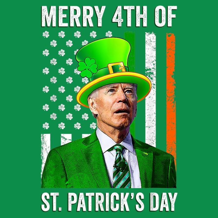 Merry 4th Of St Patrick's Day Joe Biden Leprechaun Hat T-Shirt