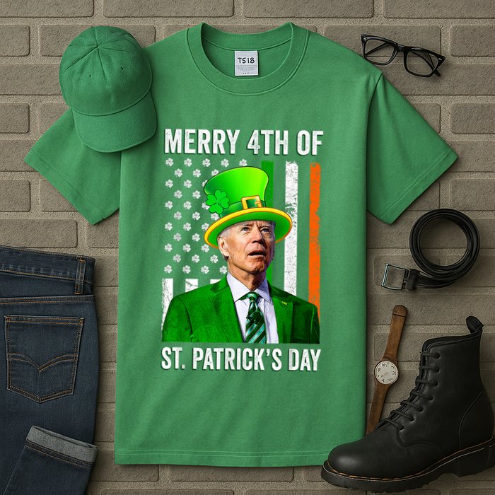 Merry 4th Of St Patrick's Day Joe Biden Leprechaun Hat Tall T-Shirt