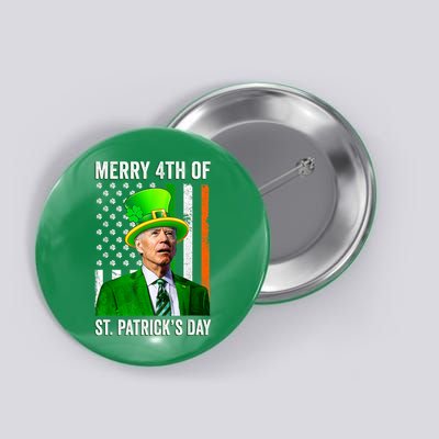 Merry 4th Of St Patrick's Day Joe Biden Leprechaun Hat Button