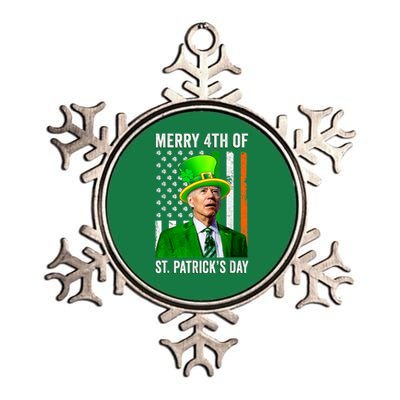 Merry 4th Of St Patrick's Day Joe Biden Leprechaun Hat Metallic Star Ornament