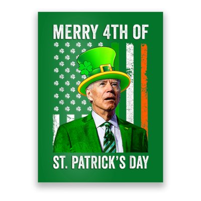 Merry 4th Of St Patrick's Day Joe Biden Leprechaun Hat Poster