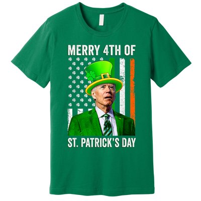 Merry 4th Of St Patrick's Day Joe Biden Leprechaun Hat Premium T-Shirt