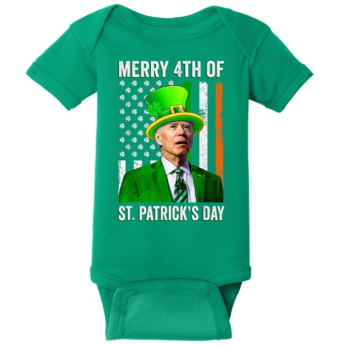 Merry 4th Of St Patrick's Day Joe Biden Leprechaun Hat Baby Bodysuit
