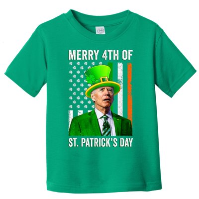 Merry 4th Of St Patrick's Day Joe Biden Leprechaun Hat Toddler T-Shirt