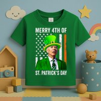 Merry 4th Of St Patrick's Day Joe Biden Leprechaun Hat Toddler T-Shirt