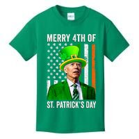 Merry 4th Of St Patrick's Day Joe Biden Leprechaun Hat Kids T-Shirt