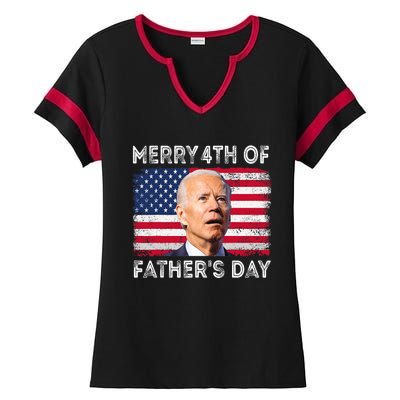 Merry 4th Of July Fathers Day 4th Of July Ladies Halftime Notch Neck Tee