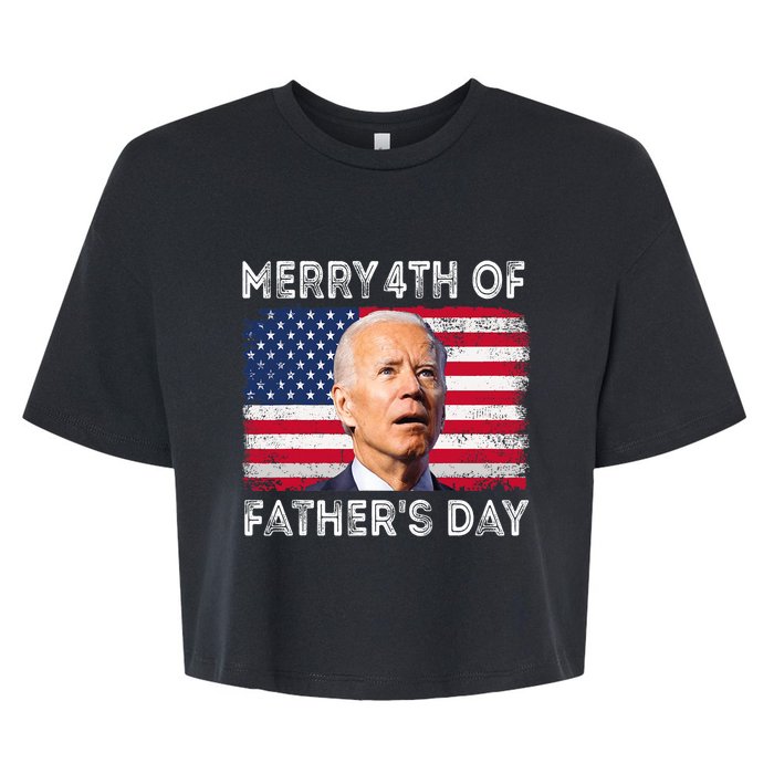 Merry 4th Of July Fathers Day 4th Of July Bella+Canvas Jersey Crop Tee