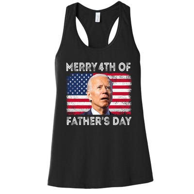 Merry 4th Of July Fathers Day 4th Of July Women's Racerback Tank