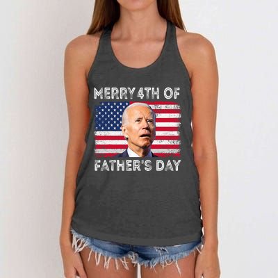 Merry 4th Of July Fathers Day 4th Of July Women's Knotted Racerback Tank