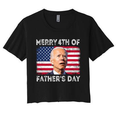 Merry 4th Of July Fathers Day 4th Of July Women's Crop Top Tee