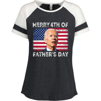 Merry 4th Of July Fathers Day 4th Of July Enza Ladies Jersey Colorblock Tee