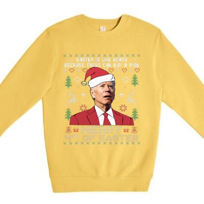 Merry 4th Of Easter Funny Joe Biden Sweater Ugly Christmas Premium Crewneck Sweatshirt