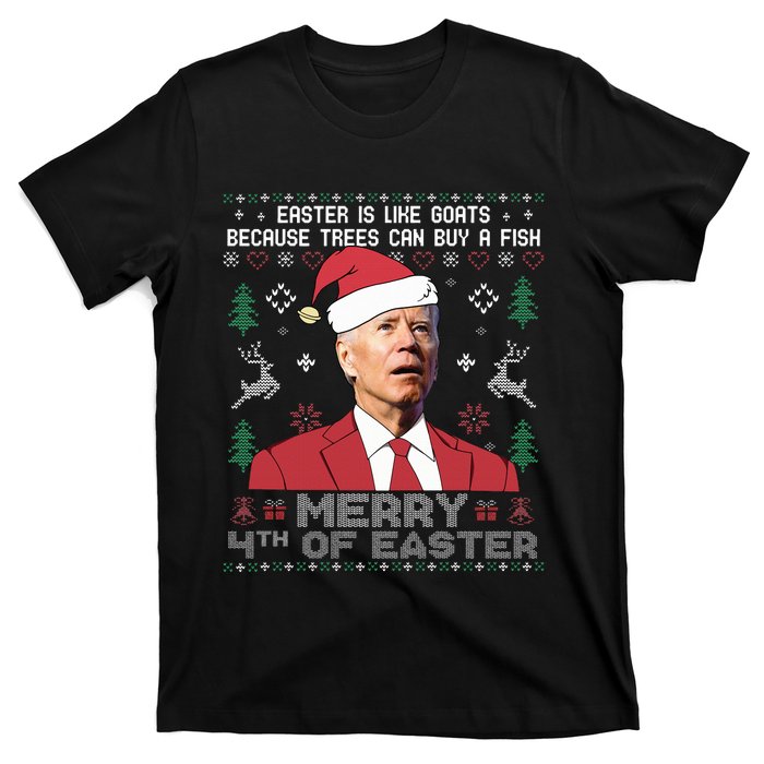 Merry 4th Of Easter Funny Joe Biden Sweater Ugly Christmas T-Shirt