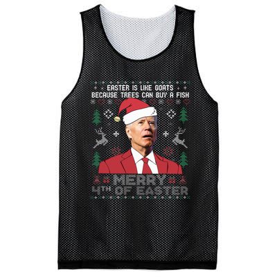 Merry 4th Of Easter Funny Joe Biden Sweater Ugly Christmas Mesh Reversible Basketball Jersey Tank