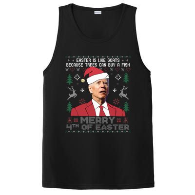 Merry 4th Of Easter Funny Joe Biden Sweater Ugly Christmas PosiCharge Competitor Tank