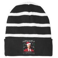 Merry 4th Of Easter Funny Joe Biden Sweater Ugly Christmas Striped Beanie with Solid Band