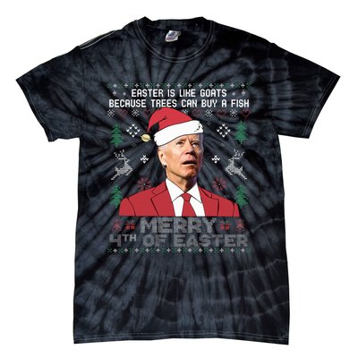 Merry 4th Of Easter Funny Joe Biden Sweater Ugly Christmas Tie-Dye T-Shirt