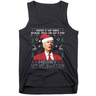 Merry 4th Of Easter Funny Joe Biden Sweater Ugly Christmas Tank Top