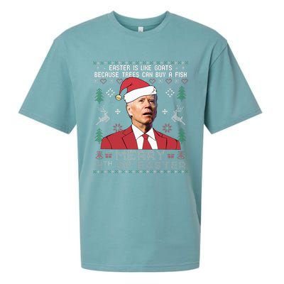 Merry 4th Of Easter Funny Joe Biden Sweater Ugly Christmas Sueded Cloud Jersey T-Shirt