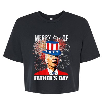 Merry 4th Of Fathers Day July 4th America Joe Biden USA Bella+Canvas Jersey Crop Tee