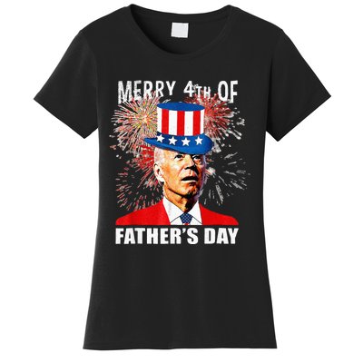 Merry 4th Of Fathers Day July 4th America Joe Biden USA Women's T-Shirt