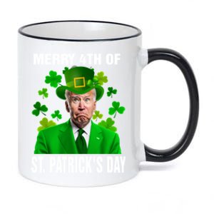 Merry 4th Of St Patricks Day Joe Biden Leprechaun 11oz Black Color Changing Mug