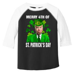 Merry 4th Of St Patricks Day Joe Biden Leprechaun Toddler Fine Jersey T-Shirt