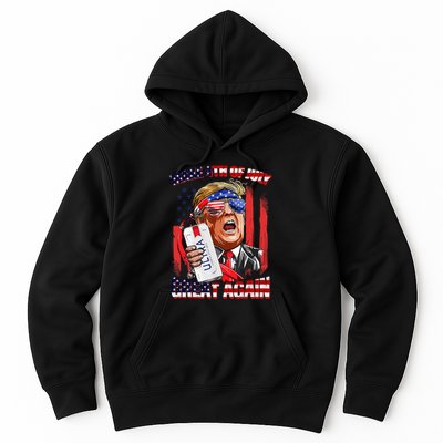 Make 4th Of July Great Again Funny Trump Drinking Beer Hoodie