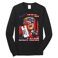 Make 4th Of July Great Again Funny Trump Drinking Beer Long Sleeve Shirt