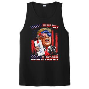 Make 4th Of July Great Again Funny Trump Drinking Beer PosiCharge Competitor Tank